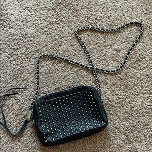 RebeccaMinkoff Black Studded Chain Strap Bag 178